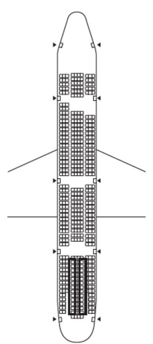 ①ギャレーや化粧室から離れた ②機体後方の ③バルクヘッドではない ④中央列通路側座席