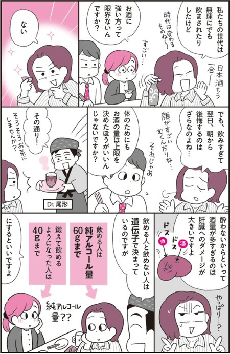 出典：『肝臓から脂肪を落とす　お酒と甘いものを一生楽しめる飲み方、食べ方』（KADOKAWA）より抜粋 漫画：松本麻希