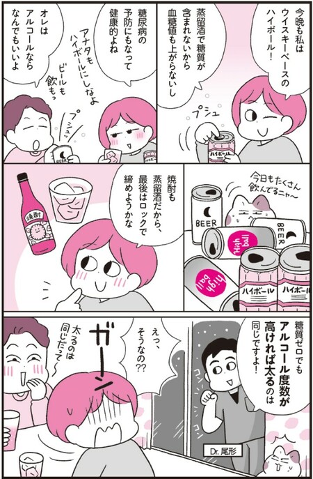 出典：『肝臓から脂肪を落とす　お酒と甘いものを一生楽しめる飲み方、食べ方』（KADOKAWA）より抜粋 漫画：松本麻希