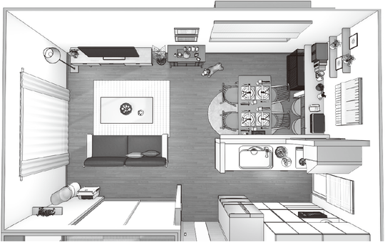 出典：『狭い部屋でも快適に暮らすための家具配置のルール』（彩図社）より抜粋