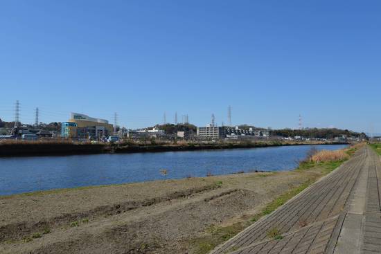 駅の南側を流れる鶴見川