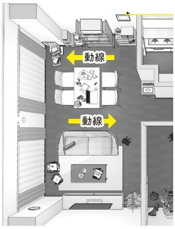 出典：『狭い部屋でも快適に暮らすための家具配置のルール』（彩図社）より抜粋